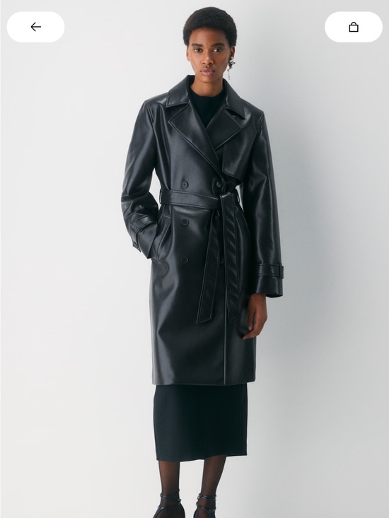 Aritzia Jackets & Blazers - Aritzia New Tabloid Trench Coat - Black Faux Leather